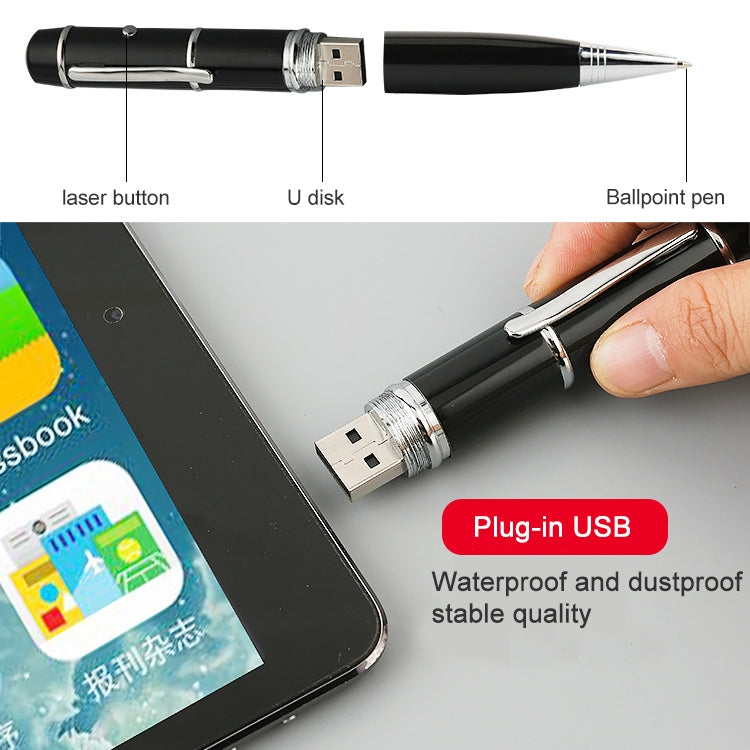 Disco flash USB estilo lápiz láser 3 en 1, 4 GB (negro), 4GB (Black)