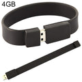 Disco flash USB 2.0 de pulseras de silicona de 4 GB, 4GB (Black)