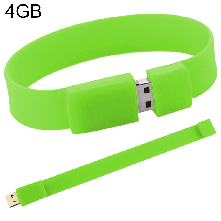 Disco flash USB 2.0 de pulseras de silicona de 4 GB, 4GB (Green)