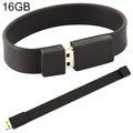 Disco flash USB 2.0 de pulseras de silicona de 16 GB, 16GB (Black)
