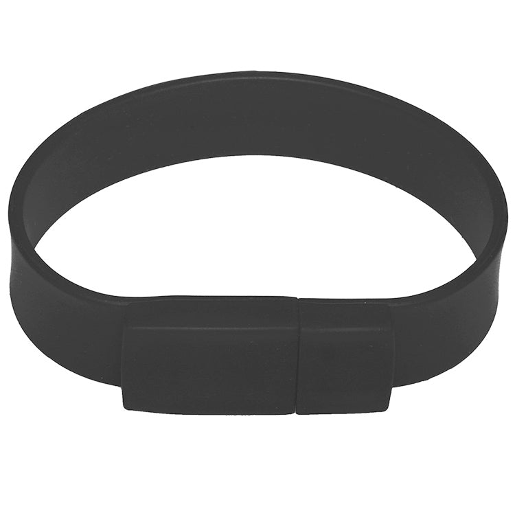 Disco flash USB 2.0 de pulseras de silicona de 16 GB, 16GB (Black)