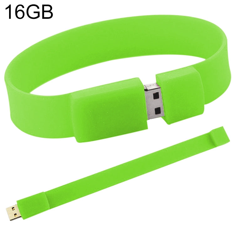 Disco flash USB 2.0 de pulseras de silicona de 16 GB, 16GB (Green)