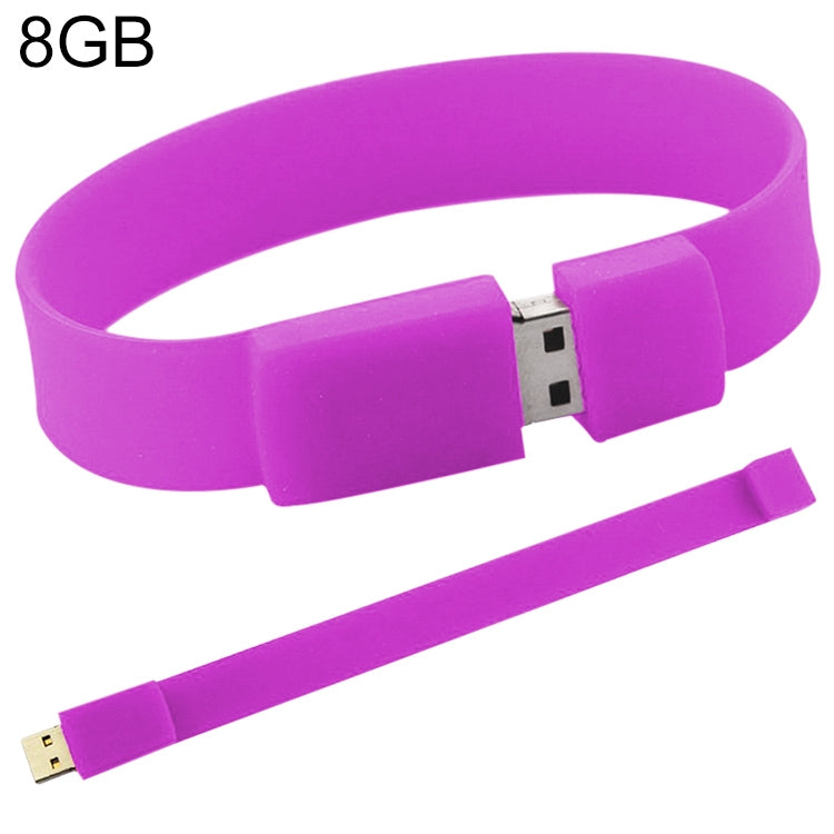 Disco flash USB 2.0 de pulseras de silicona de 8 GB, 8GB (Purple)