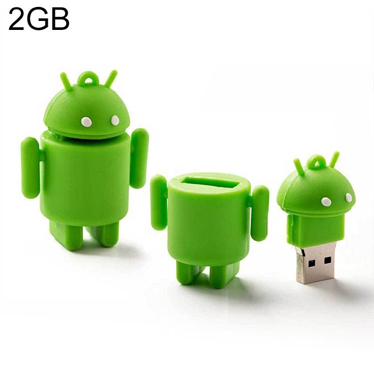 Disco flash USB estilo robot Android (verde), 2GB