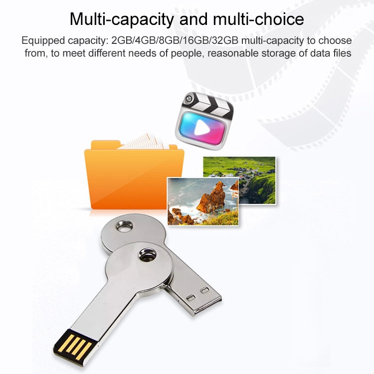 Disco flash Mini USB 2.0 Metal Series con llavero (2 GB), 2GB