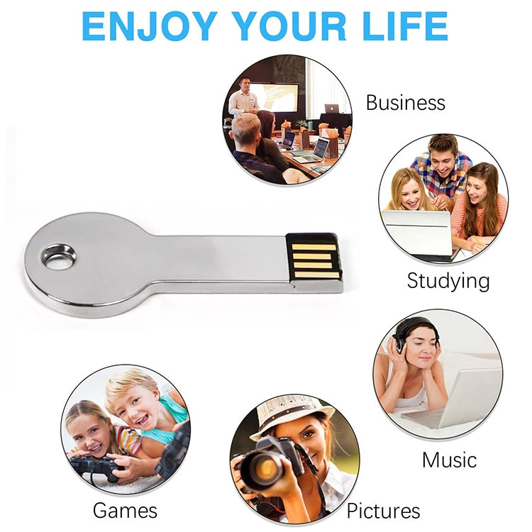 Disco flash USB 2.0 estilo llave de metal plateado (32 GB) (Plata), 32GB