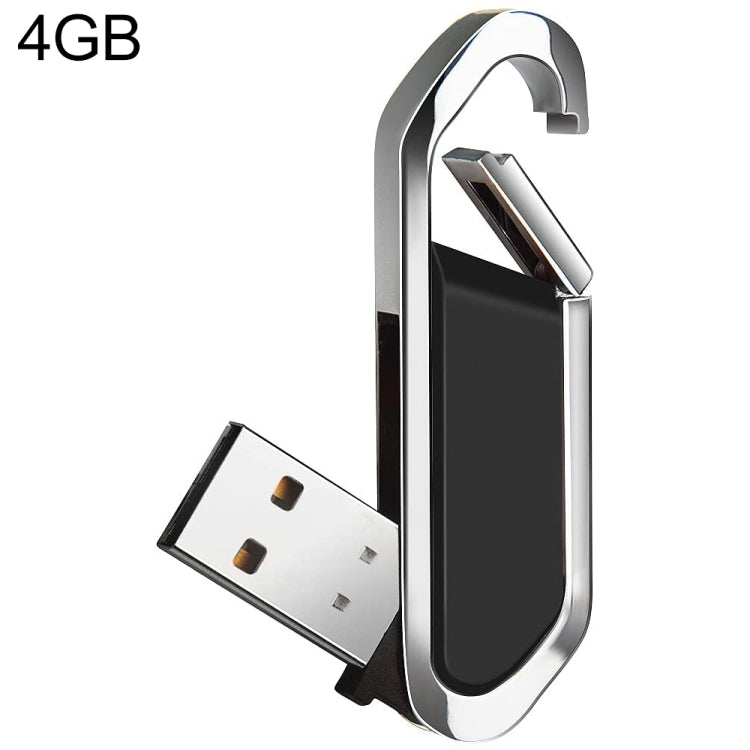 Disco flash USB 2.0 estilo llaveros metálicos de 4 GB (negro), 4GB (Black)