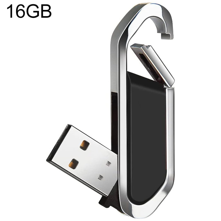 Disco flash USB 2.0 estilo llaveros metálicos de 16 GB (negro), 16GB (Black)