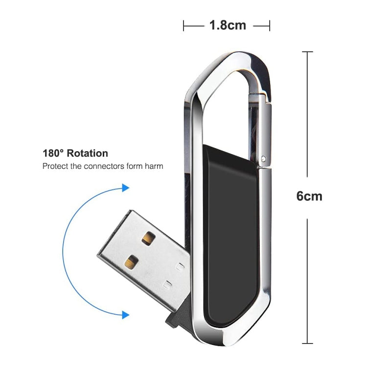 Disco flash USB 2.0 estilo llaveros metálicos de 8 GB (negro), 8GB (Black)
