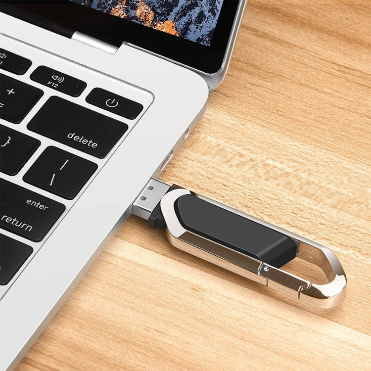 Disco flash USB 2.0 estilo llaveros metálicos de 4 GB (negro), 4GB (Black)