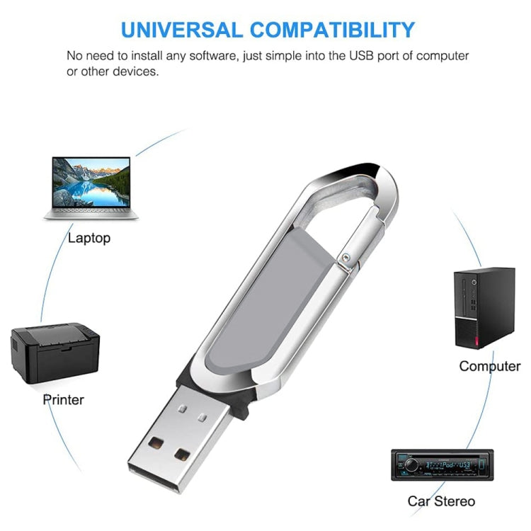 Disco flash USB 2.0 estilo llaveros metálicos de 2 GB (gris), 2GB (Grey)