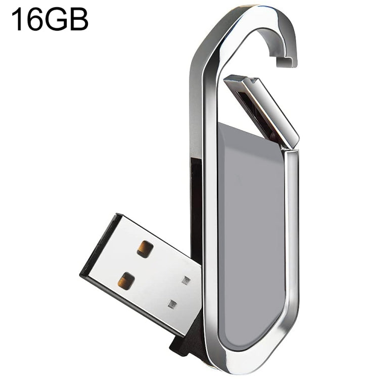 Disco flash USB 2.0 estilo llaveros metálicos de 16 GB (gris), 16GB (Grey)