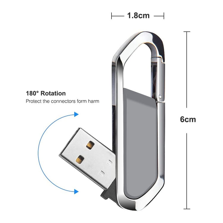 Disco flash USB 2.0 estilo llaveros metálicos de 16 GB (gris), 16GB (Grey)