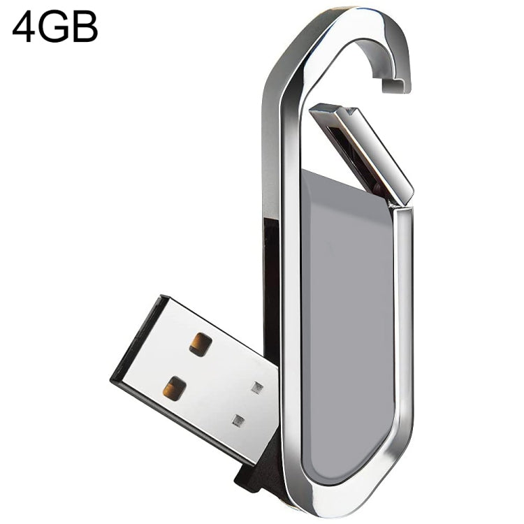 Disco flash USB 2.0 estilo llaveros metálicos de 4 GB (gris), 4GB (Grey)