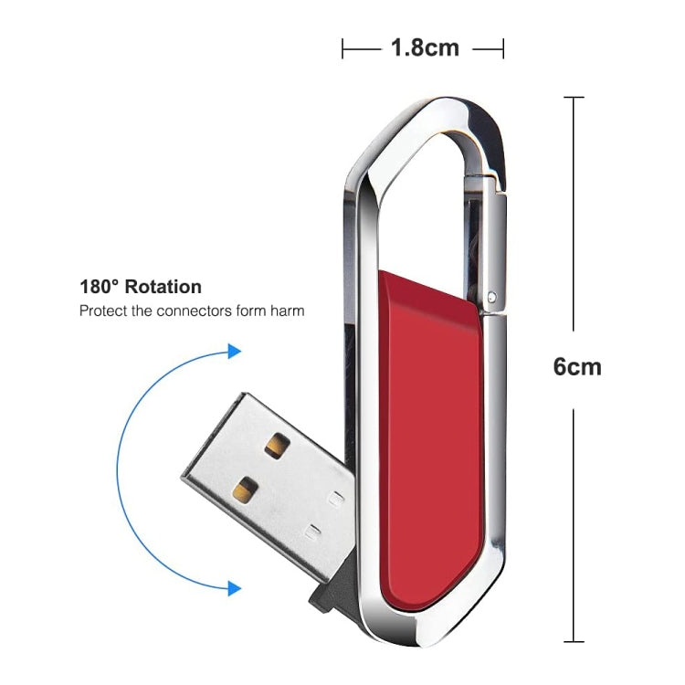 Disco flash USB 2.0 estilo llaveros metálicos de 2 GB (rojo), 2GB (Red)
