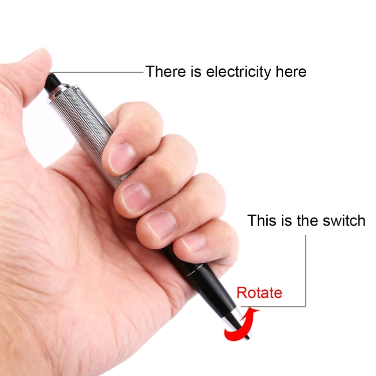 2 en 1 pluma de mordaza de descarga eléctrica juguete de broma para adultos, Tricky Pen