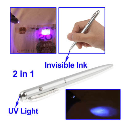 Truco de magia - Bolígrafo con luz UV de tinta invisible, UV Light Pen
