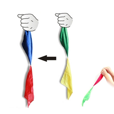Juguete para trucos de magia: seda enlazada que cambia de color, Color Changing Linked Silk