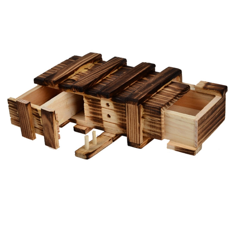 Caja de rompecabezas de madera con compartimento mágico y cajón secreto, tamaño: L, Size : L