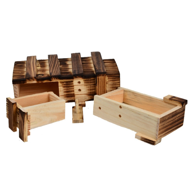 Caja de rompecabezas de madera con compartimento mágico y cajón secreto, tamaño: L, Size : L