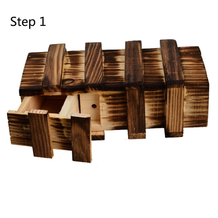 Caja de rompecabezas de madera con compartimento mágico y cajón secreto, tamaño: L, Size : L