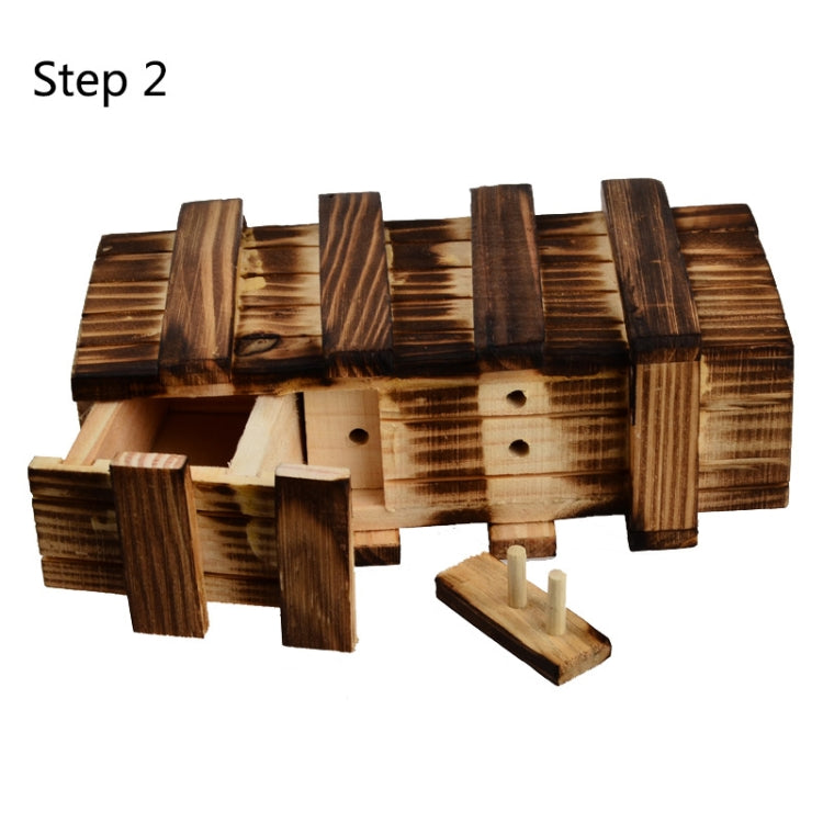 Caja de rompecabezas de madera con compartimento mágico y cajón secreto, tamaño: L, Size : L