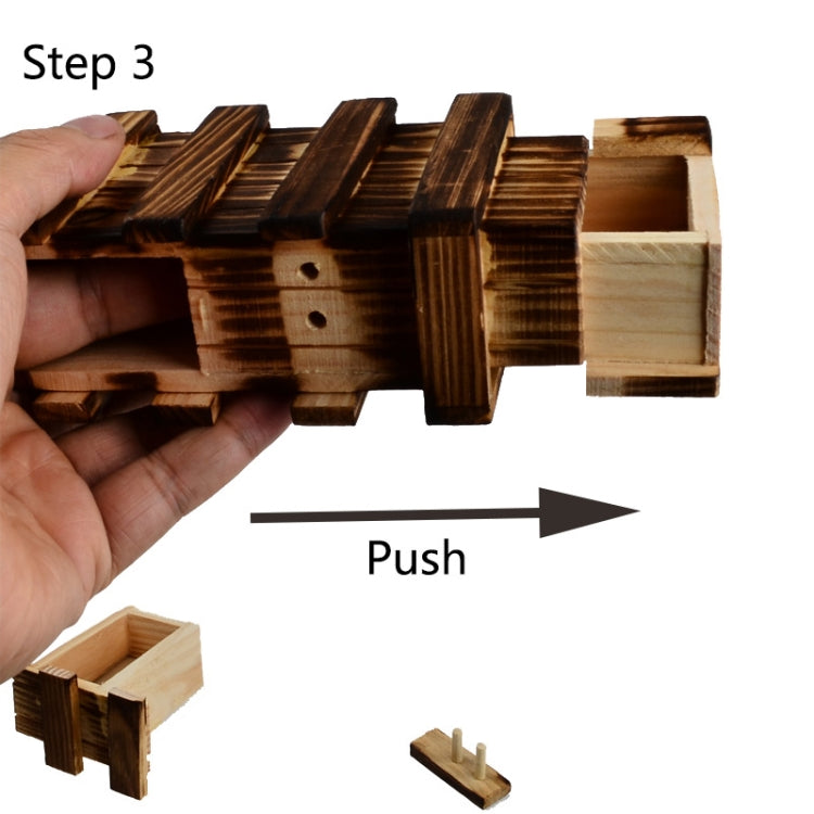 Caja de rompecabezas de madera con compartimento mágico y cajón secreto, tamaño: L, Size : L