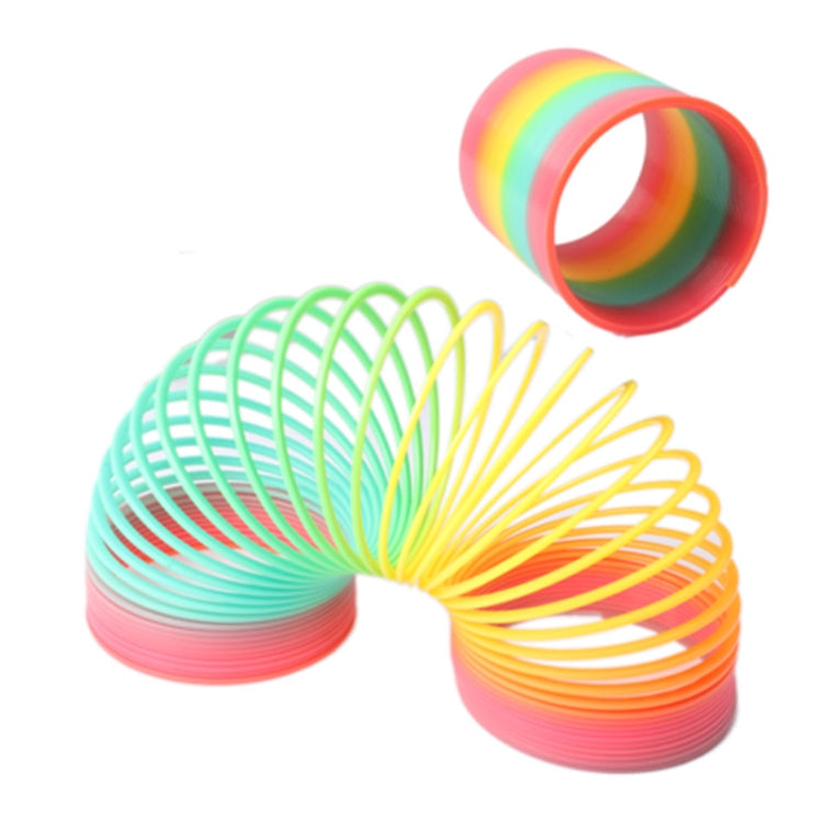 Caleidoscopio de juguete clásico para niños, anillo de arcoíris, bobina de resorte de plástico plegable, juguete (entrega aleatoria), Rainbow Ring