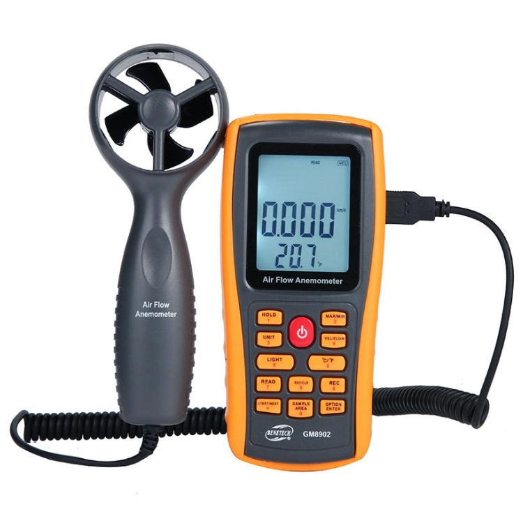 BENETECH GM8902 Anemómetro digital con pantalla LCD de 2,6 pulgadas, GM8902