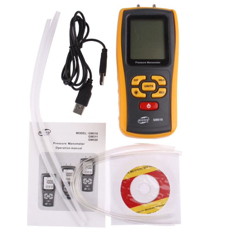 Manómetro de presión con pantalla LCD BENETECH GM510