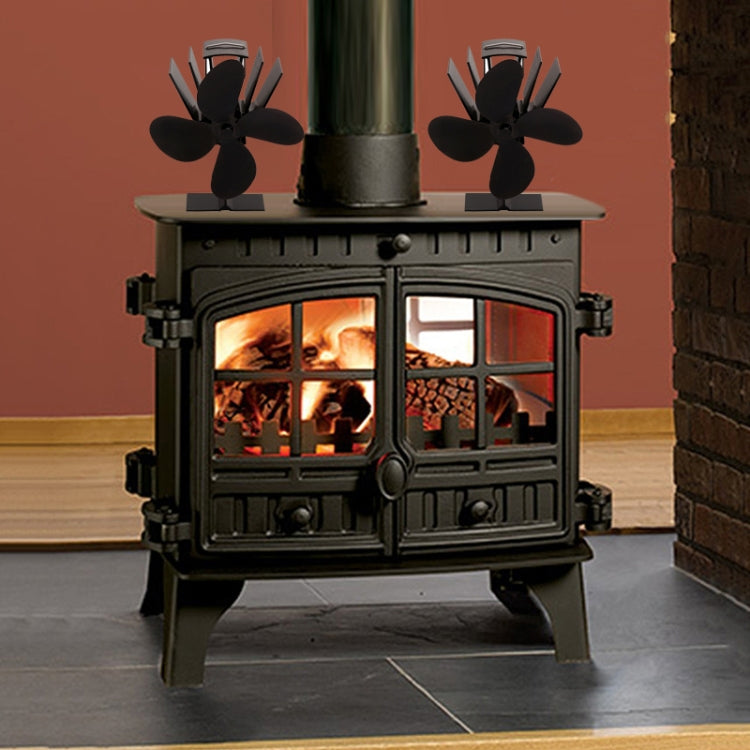Ventilador de estufa de calor de aleación de aluminio ecológico YL603 con 4 aspas para estufas de leña/gas/pellets