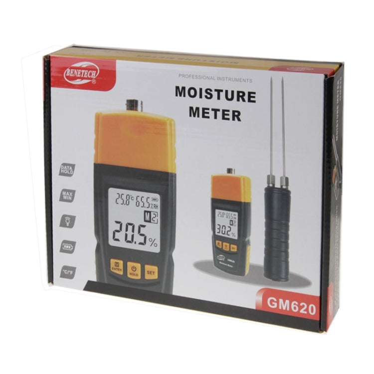 BENETECH GM620 Medidor de humedad de madera digital con pantalla LCD de 1,8 pulgadas, GM620
