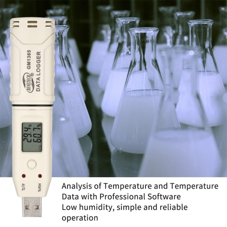 Registrador de datos digital de humedad y temperatura BENETECH GM1365, GM1365