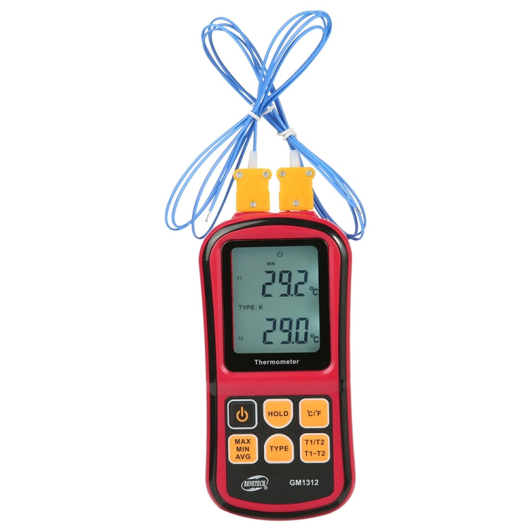BENETECH GM1312 Termómetro termopar con pantalla LCD de 2,4 pulgadas Medida tipo J, K, T, E, N y R, rango de medida: -50 ~ 300C