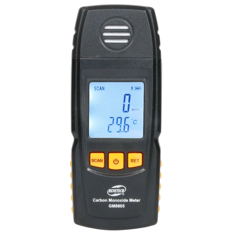 BENETECH GM8805 Pantalla LCD Probador de medidor detector de monitor de CO de monóxido de carbono portátil, rango de medida: 0-1000 ppm