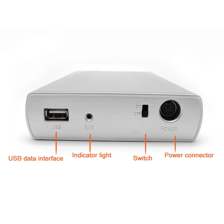 Caja externa HDD SATA de 3,5 pulgadas, compatible con USB 2.0, SATA With 2.0A Power, SATA With 1.5A Power