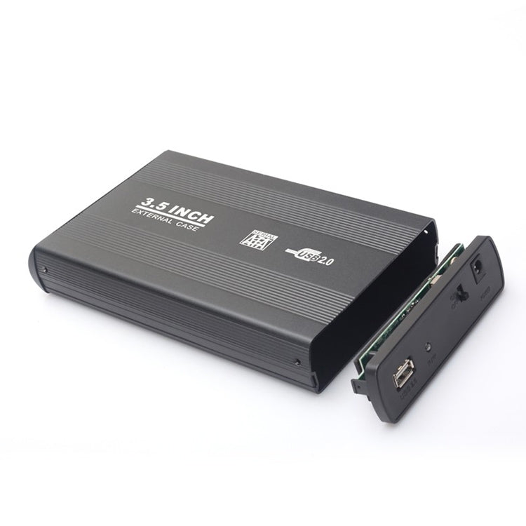 Caja externa HDD SATA de 3,5 pulgadas, compatible con USB 2.0, SATA With 2.0A Power, SATA With 1.5A Power