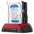 Estación de acoplamiento todo en 1 dual SATA/IDE HDD de 2,5 pulgadas/3,5 pulgadas con lector de tarjetas y concentrador