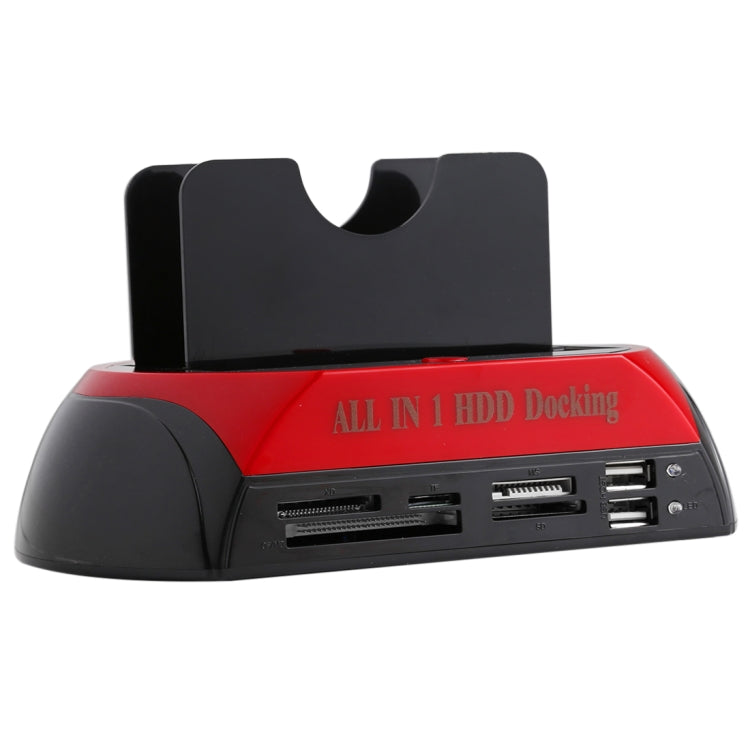 Estación de acoplamiento todo en 1 dual SATA/IDE HDD de 2,5 pulgadas/3,5 pulgadas con lector de tarjetas y concentrador