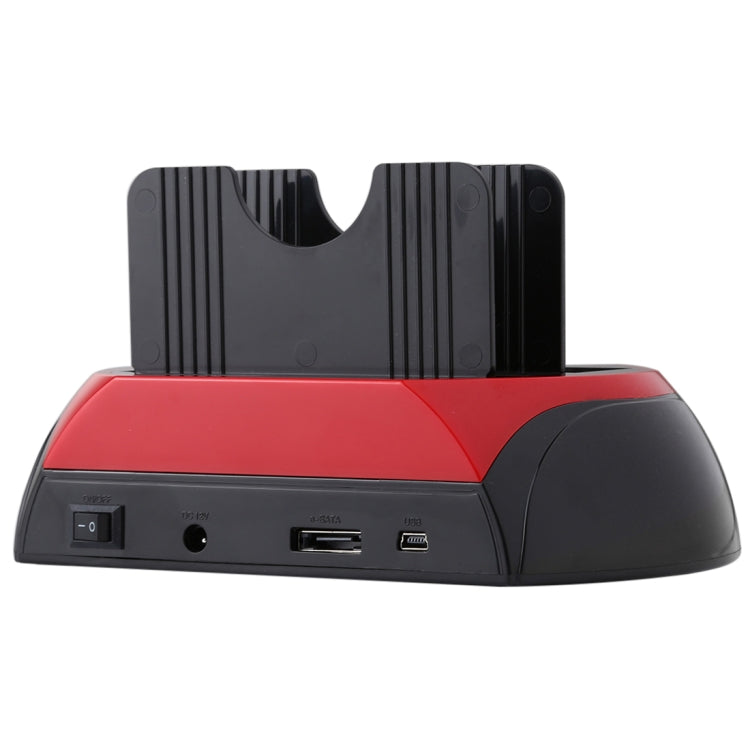 Estación de acoplamiento todo en 1 dual SATA/IDE HDD de 2,5 pulgadas/3,5 pulgadas con lector de tarjetas y concentrador