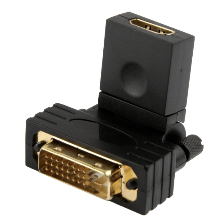 Adaptador macho HDMI de 24+1 pines chapado en oro con rotación de 360 grados a hembra HDMI de 19 pines, DVI 24+1Pin Male to HDMI Female