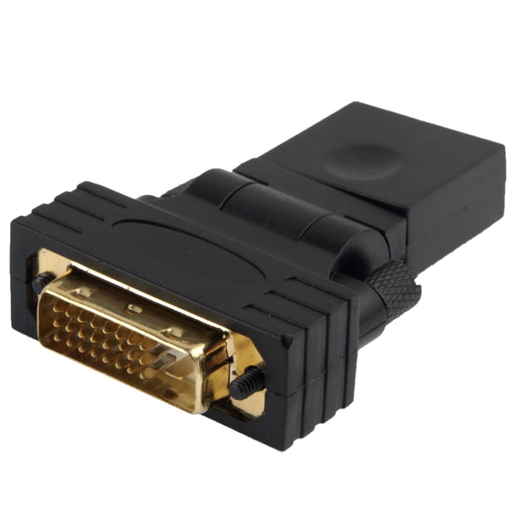 Adaptador macho HDMI de 24+1 pines chapado en oro con rotación de 360 grados a hembra HDMI de 19 pines, DVI 24+1Pin Male to HDMI Female