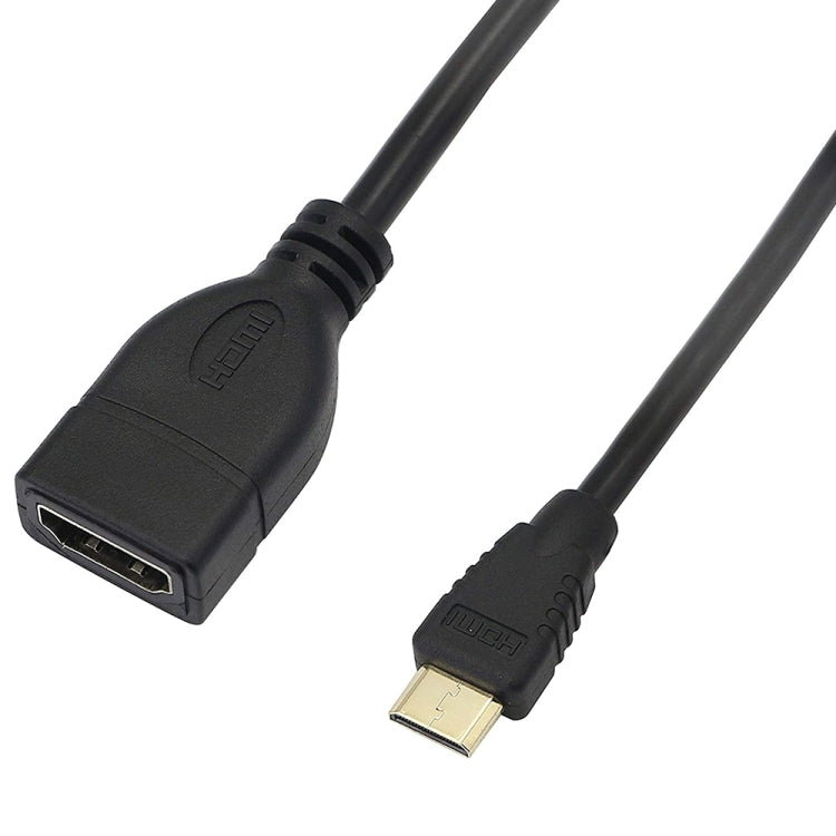 Cable mini HDMI macho chapado en oro de 17 cm a HDMI hembra de 19 pines, Mini HDMI to HDMI
