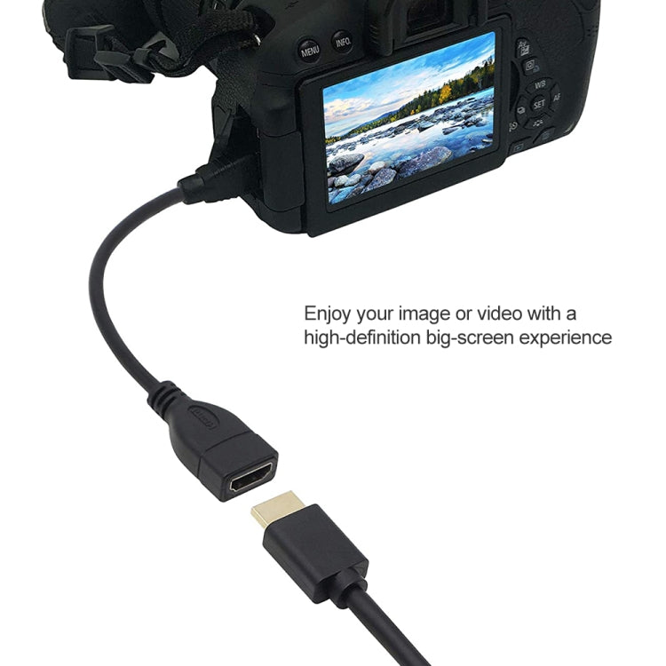 Cable mini HDMI macho chapado en oro de 17 cm a HDMI hembra de 19 pines, Mini HDMI to HDMI