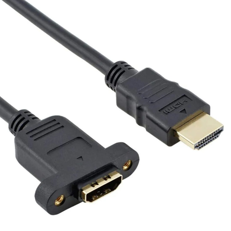 Cable adaptador HDMI (Tipo A) macho a HDMI (Tipo A) hembra de 30 cm con 2 orificios para tornillos, HDMI AM to AF with Ear Hole (30cm)
