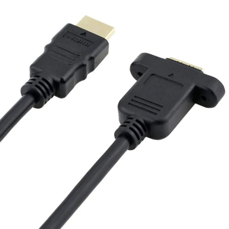 Cable adaptador HDMI (Tipo A) macho a HDMI (Tipo A) hembra de 30 cm con 2 orificios para tornillos, HDMI AM to AF with Ear Hole (30cm)