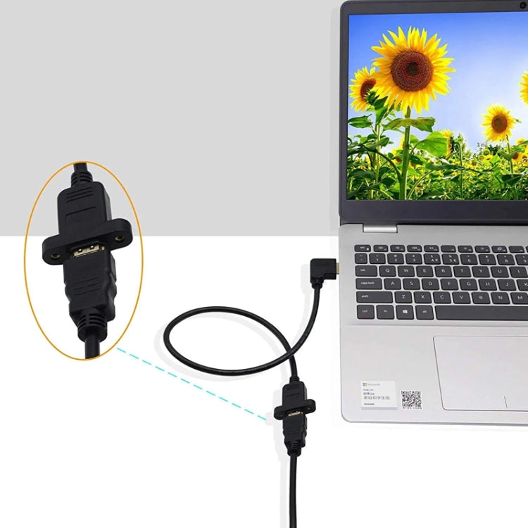 Cable adaptador HDMI (Tipo A) macho a HDMI (Tipo A) hembra de 30 cm con 2 orificios para tornillos, HDMI AM to AF with Ear Hole (30cm)