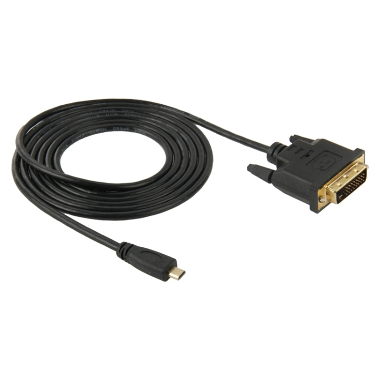 Cable adaptador Micro HDMI (tipo D) macho a DVI de 24+1 pines macho de 1,8 m, DVI 24+1 Pin Male, Length: 1.8m