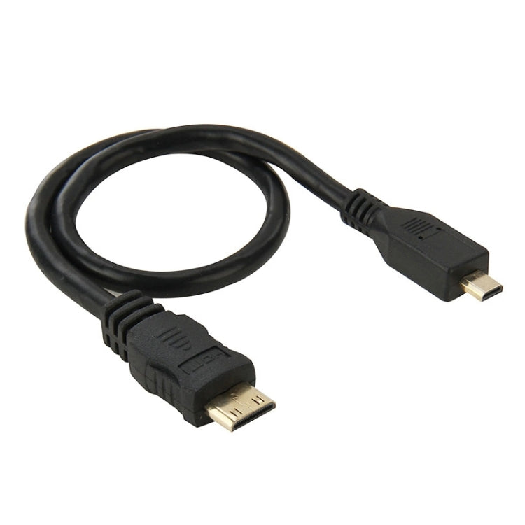 Cable adaptador Mini HDMI macho a Micro HDMI macho de 30 cm, Micro HDMI Male, Length: 30cm