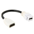 Cable adaptador de conector hembra de 19 pines HDMI V1.4 de alta velocidad de 15cm, HDMI AF to AF (White)